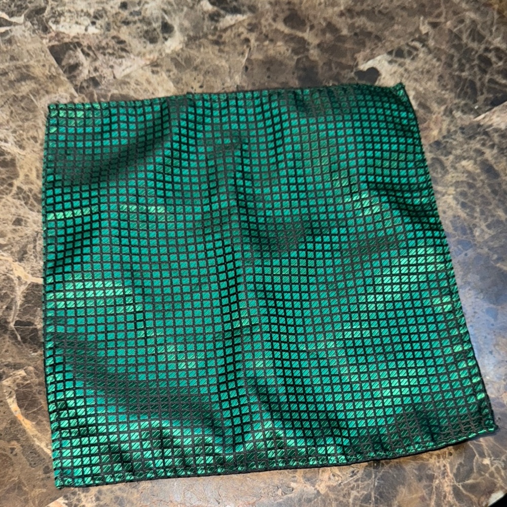 Elegant Green Checkered pocket square